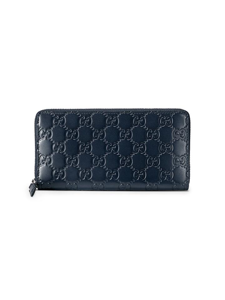 Gucci Gucci Signature Zip Around Wallet - Blue
