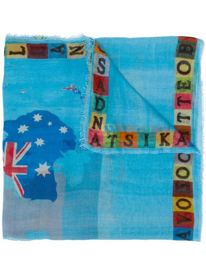 Faliero Sarti Woven Letter Scarf - Blue