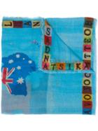 Faliero Sarti Woven Letter Scarf - Blue