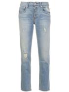 Adaptation Distressed Slim Jeans, Women's, Size: 27, Blue, Cotton