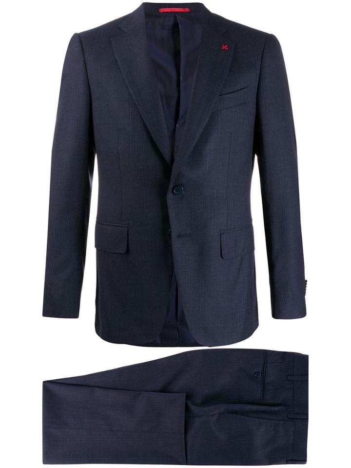 Isaia Striped Blazer - Blue