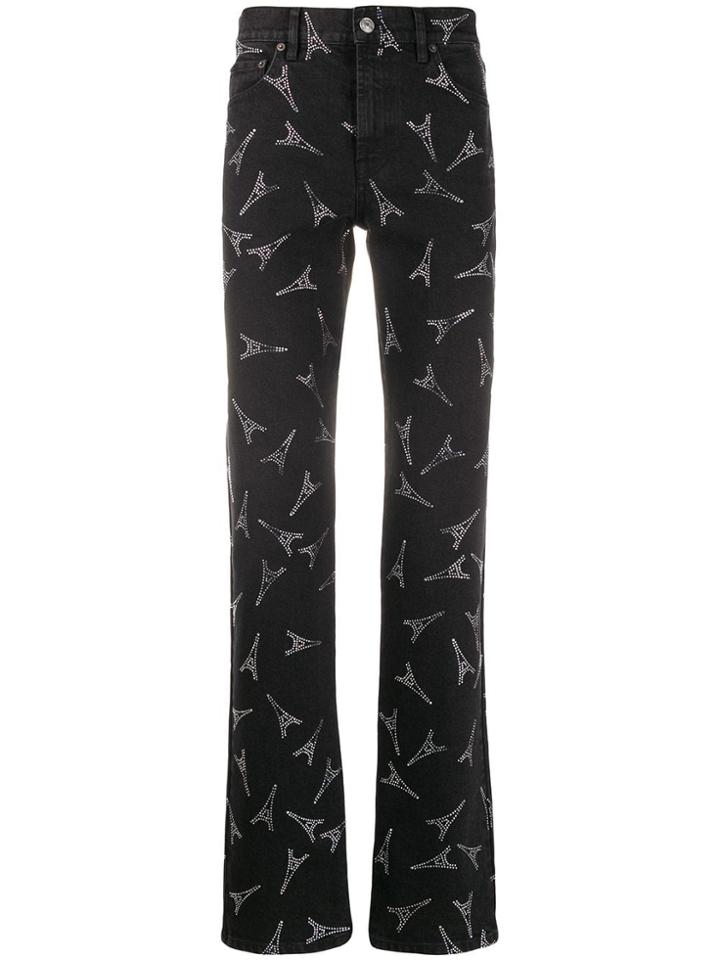Balenciaga Eiffel Tower Print Slim Jeans - Black