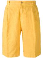 Etro - Knee-length Chino Shorts - Men - Linen/flax - 52, Yellow/orange, Linen/flax
