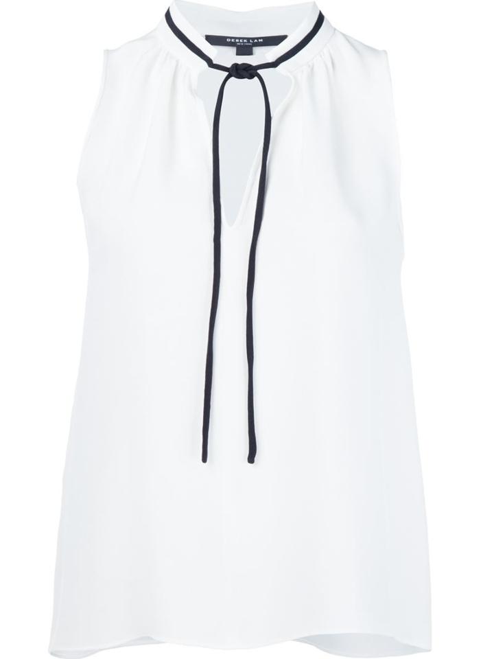 Derek Lam Drawstring Neck Detail Top, Women's, Size: 46, White, Silk