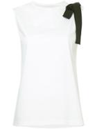 Le Ciel Bleu Bow-detail Vest Top - White