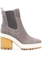 Hogan Textured Ankle Boots - Grey