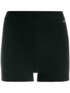 Miu Miu Knitted Logo Shorts - Black