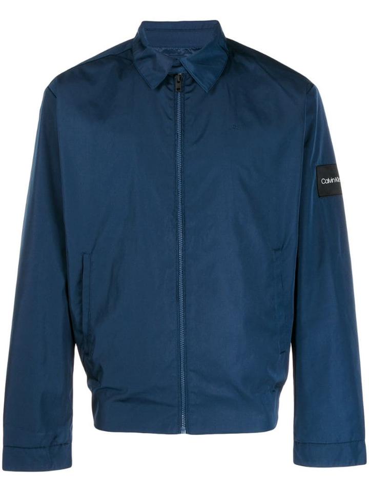 Calvin Klein Logo Patch Windbreaker - Blue