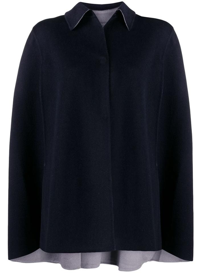 N.peal Cashmere Reversible Cape - Blue