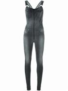 Diesel Front Zip Dungaress, Women's, Size: Xs, Grey, Cotton/polyester/spandex/elastane
