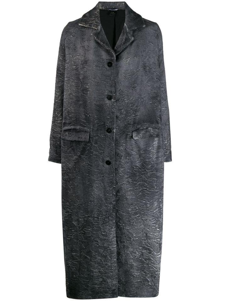 Avant Toi Distressed Effect Coat - Black