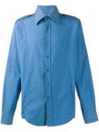 Gucci Pre-owned 1990's Epaulettes Shirt - Blue