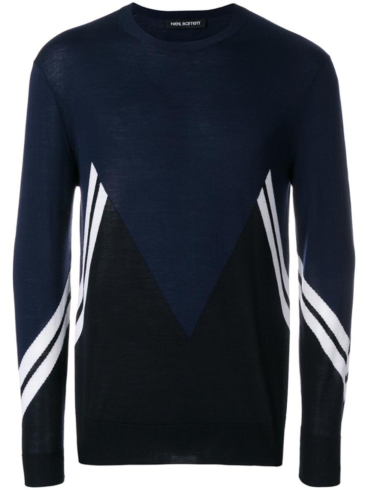 Neil Barrett Modernist Intarsia Sweater - Blue
