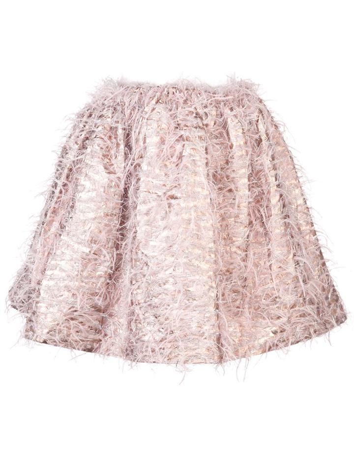 Jourden Flared Shredded Short Skirt - Pink