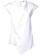 Adam Lippes Cowl Neck Asymmetric Blouse - White