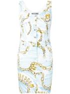 Moschino Chain-print Denim Dress - Blue