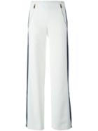Paco Rabanne Side Stripe Trousers, Women's, Size: 36, White, Viscose/polyamide/spandex/elastane/polyester