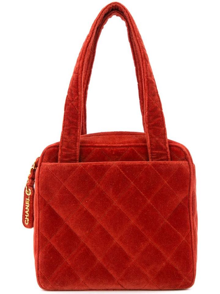 Chanel Pre-owned Diamond Quilted Tote Bag - Red