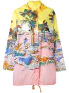Emilio Pucci River Print Hooded Jacket, Women's, Size: 40, Yellow/orange, Polyester