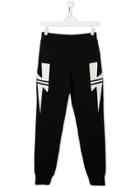 Neil Barrett Kids Lightning Bolt Sweatpants - Black