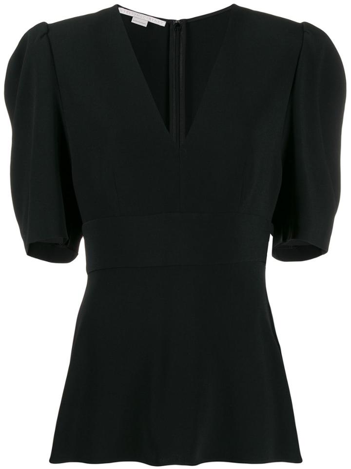 Stella Mccartney V-neck Puff-sleeve Blouse - Black
