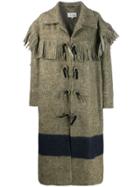 Maison Margiela Fringed Panelled Coat - Green