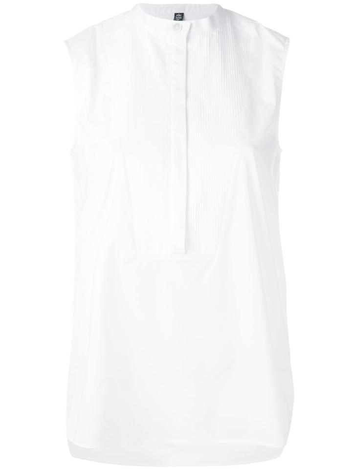 Eleventy Sleeveless Shirt, Women's, Size: 42, White, Cotton/polyester/spandex/elastane