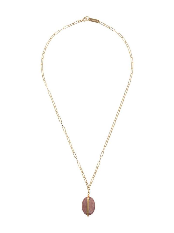 Isabel Marant Pendant Rectangle Chain Necklace - Gold