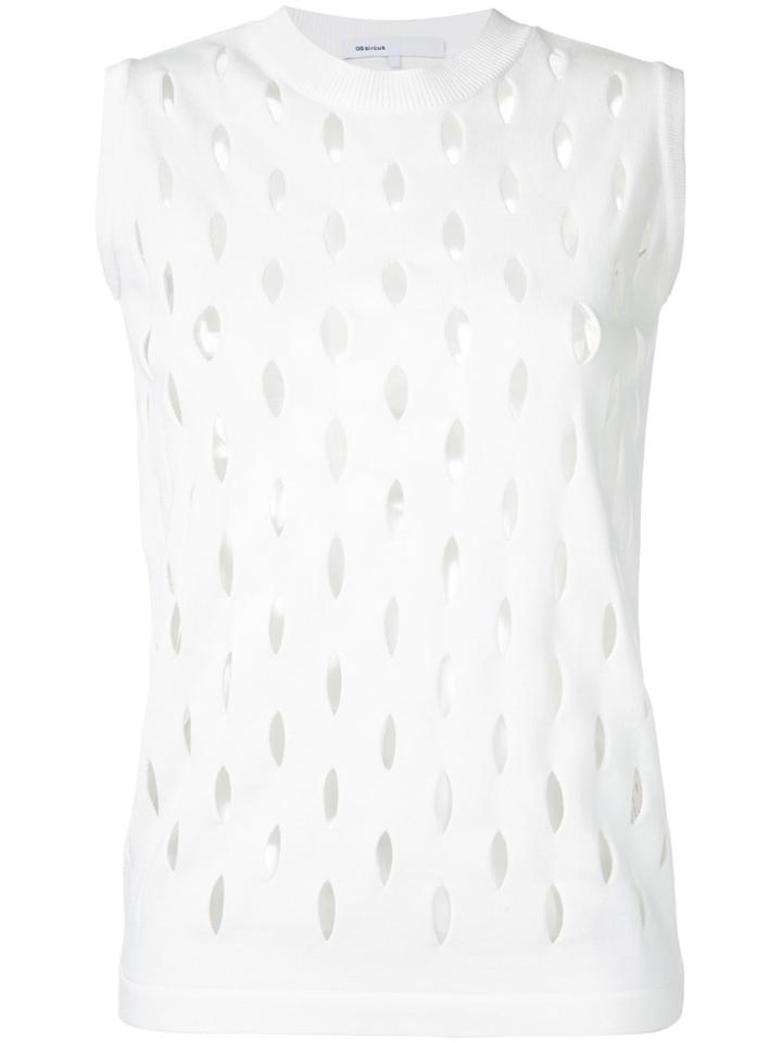 08sircus Perforated Detail Sleeveless Top - White