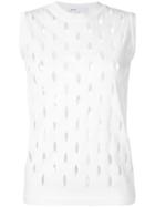 08sircus Perforated Detail Sleeveless Top - White