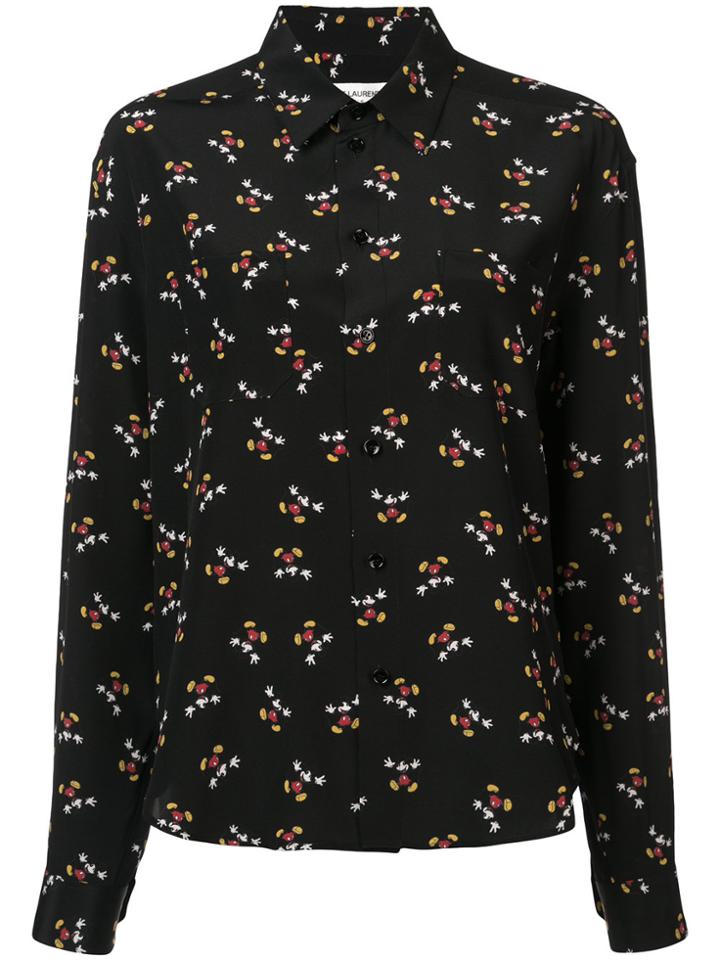 Saint Laurent Floral Shirt - Black