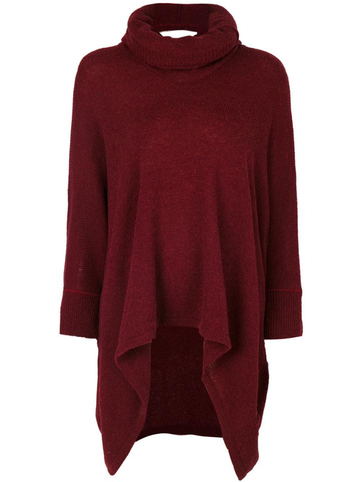 Y's Oversized Draped Jumper - Red