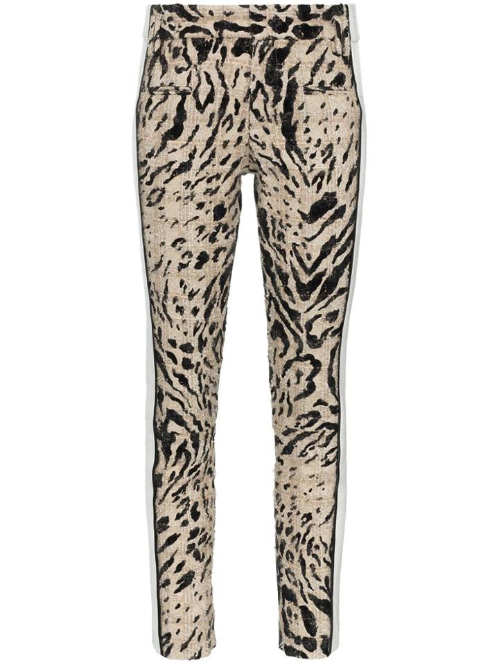 Haider Ackermann Contrast Leopard Print Trousers - Black