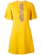Giambattista Valli Floral Stones Dress, Women's, Size: 42, Yellow/orange, Silk/cotton/polyamide/viscose