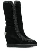 Mou Wedge Heel Boots - Black