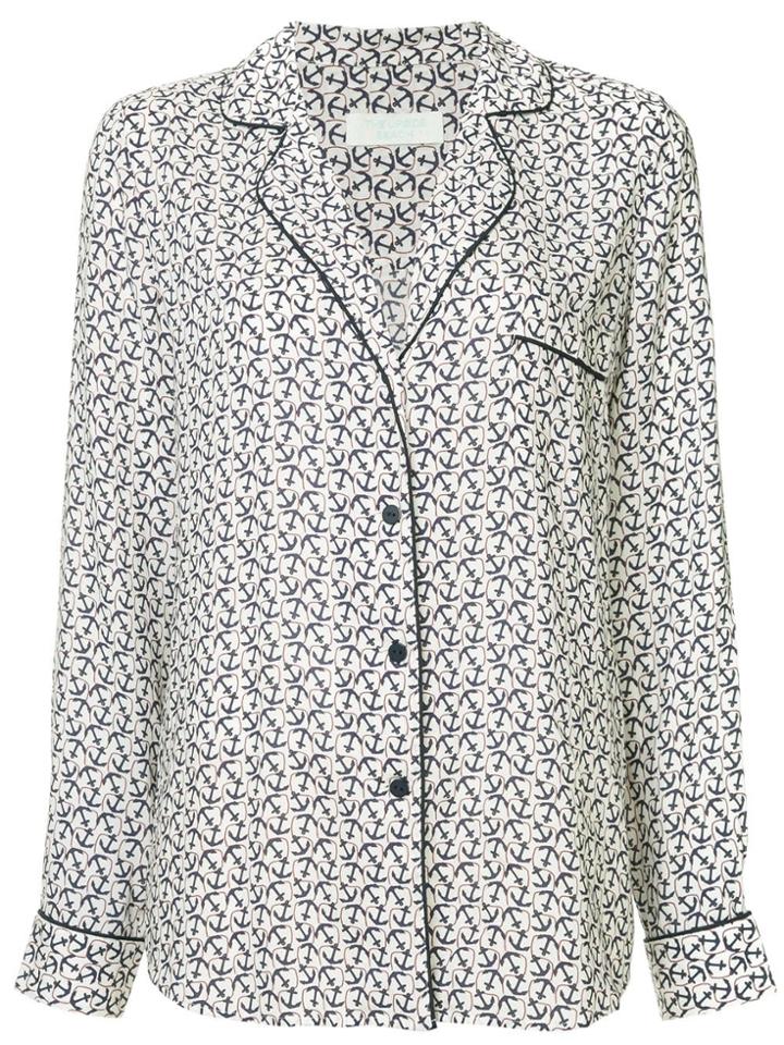 The Upside Anchor Print Pyjama Shirt - White