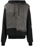 Heliot Emil Knitted Panel Hoodie - Black