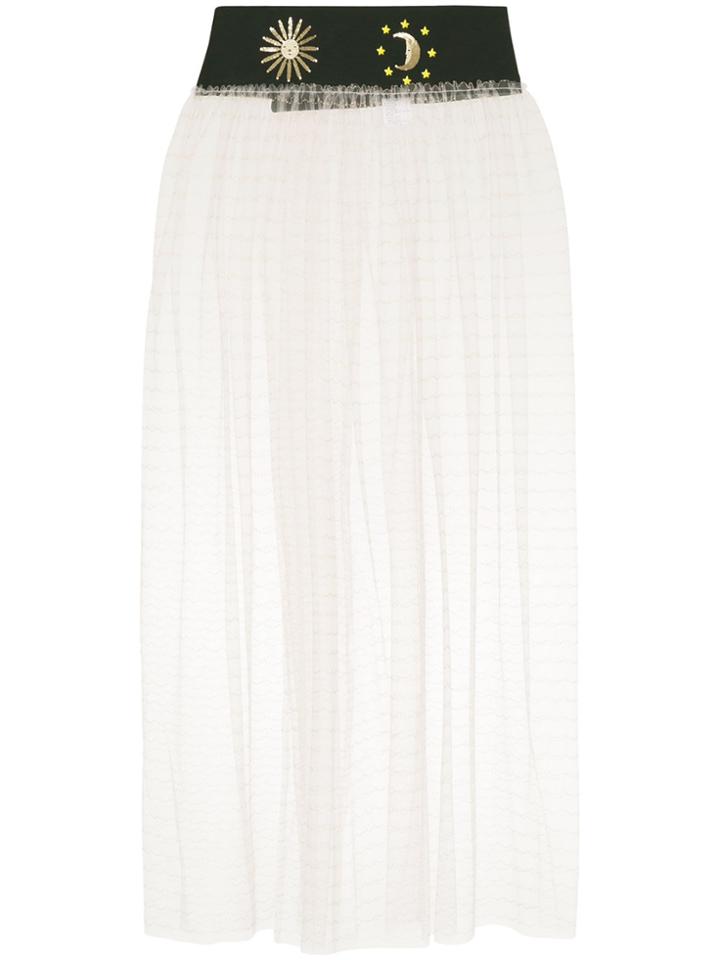Tu Es Mon Trésor Sun And Moon Belted Tulle Apron Skirt - Pink & Purple
