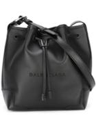 Balenciaga Crossbody Bucket Bag, Women's, Black, Lamb Skin