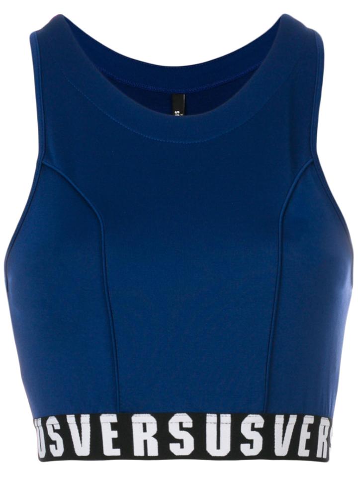 Versus Logo Crop Top - Blue