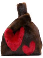 Simonetta Ravizza Fluffy Hearts Tote Bag - Brown