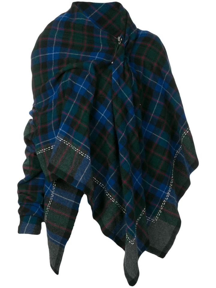 Comme Des Garçons Pre-owned 2003's Plaid Shawl Jacket - Blue