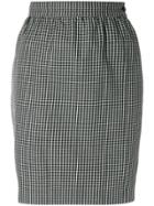 Emanuel Ungaro Vintage Micro Check-print Pencil Skirt - Black