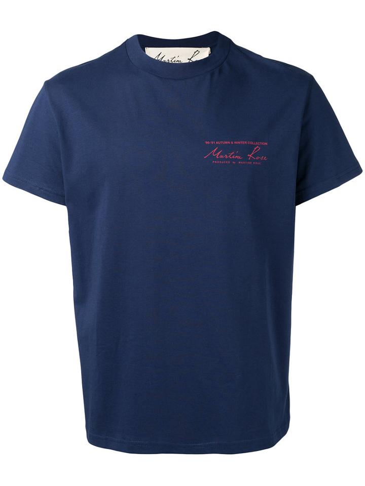 Martine Rose Logo Print T-shirt, Men's, Size: Small, Blue, Cotton