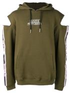 Icosae Cold Shoulder Hoodie - Green