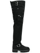 Alyx Buckled Over The Knee Boots - Black