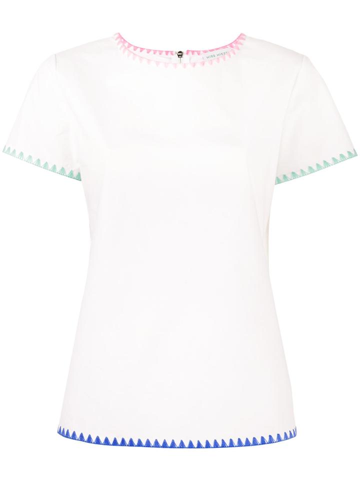Mira Mikati Blanket Stitch Top - White