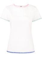 Mira Mikati Blanket Stitch Top - White