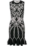 Alexander Mcqueen Knitted Jacquard Dress - Black