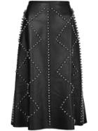 Derek Lam Studded Leather Skirt - Black